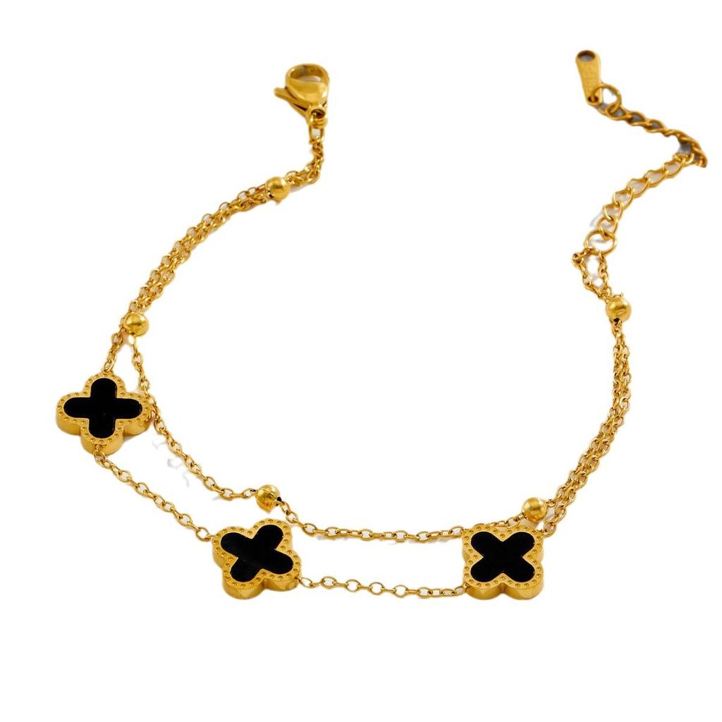 Non-fading New Titanium Steel Premium Four-Leaf Clover Bracelet