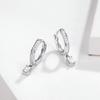 S925 Sterling Silver Simple Zircon Love Earrings Fashionable Versatile Shining Ear Buckle Spot