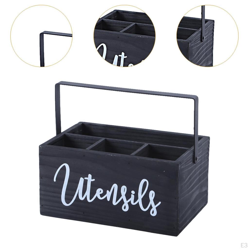 Настольный держатель для кухонной утвари с отделениями для вилок и ложек