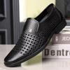 Summer Men's Hollow Leather Shoes Casual Soft Bottom Breathable Sandals Business Leather Shoes Dad Shoes