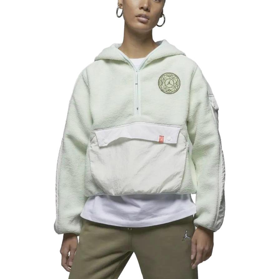 Jordan Cny Series Half Zip Multi Pocket флисовый пуловер с капюшоном женские толстовки с капюшоном белые FB1635-108