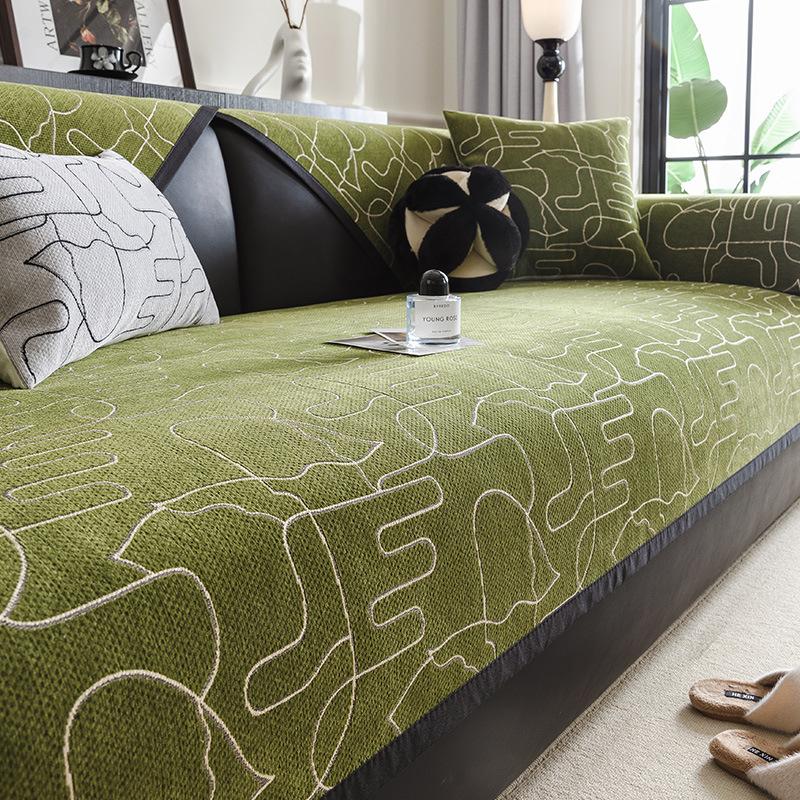 Chenille Sofa Cushion, Universal In All Seasons, Non-Slip And Dirt-Resistant Seat Cushion, Light Luxury And High-End Sofa Cover, Cloth Towel