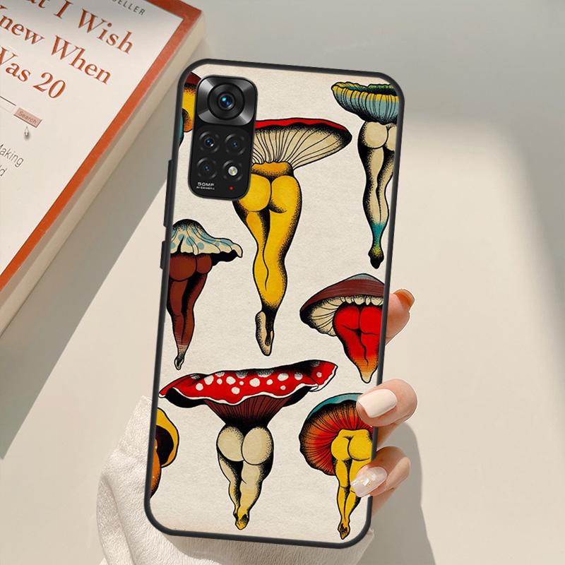 Чехол с изображением сексуальных грибов, моркови и фруктов для Xiaomi Redmi Note 10 8 9 11 Pro 8T 9S 10S 11S Redmi 10C 9C 9A 9T K50 K40 Gaming