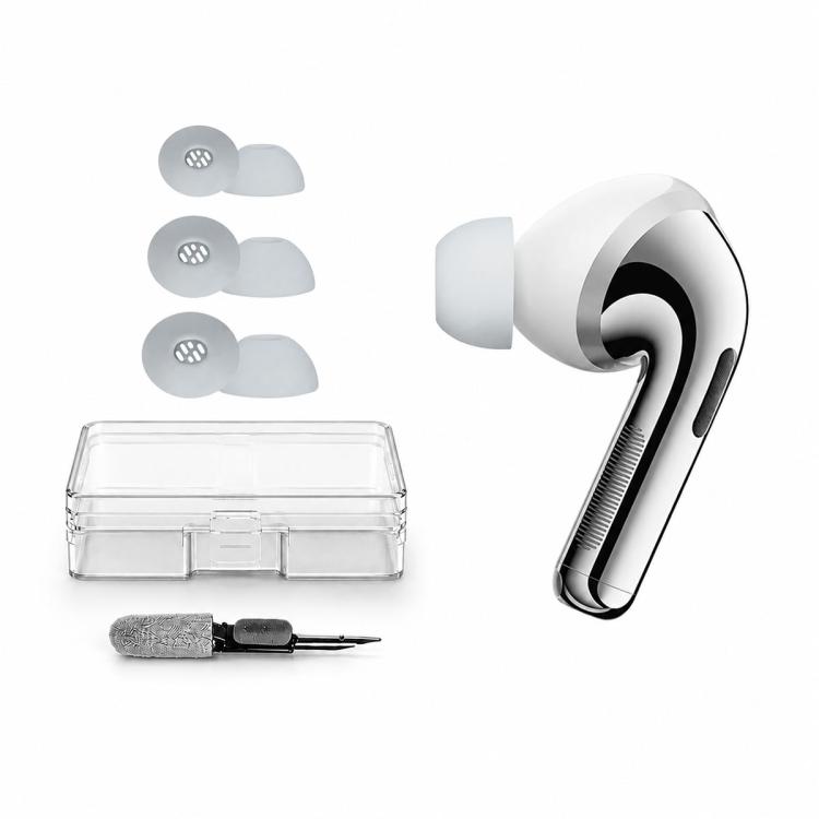 Silicone Replacement Ear Tips S/M/L for OPPO Enco X3 Free4, Earbud Sleeves with Storage Case & Random‑Color Cleaning Pen