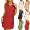 Women's Fashion V-neck Sleeveless Hooded Women's Tank Top Dress