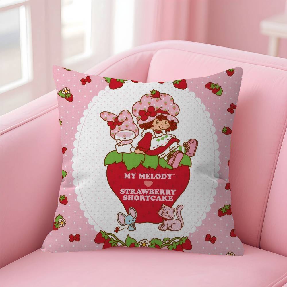 Cute Role Strawberry ShortcakeCartoon Cushion Cover Pillow Cover Decor Pillowcase Printed Cushion Case for Couch