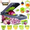 Multifunctional Vegetable Cutter Slicer Fruit Potato Peeler Carrot Grater Kitchen Accessories Drainage Basket Slicer Food Salads Onion Garlic Chopper