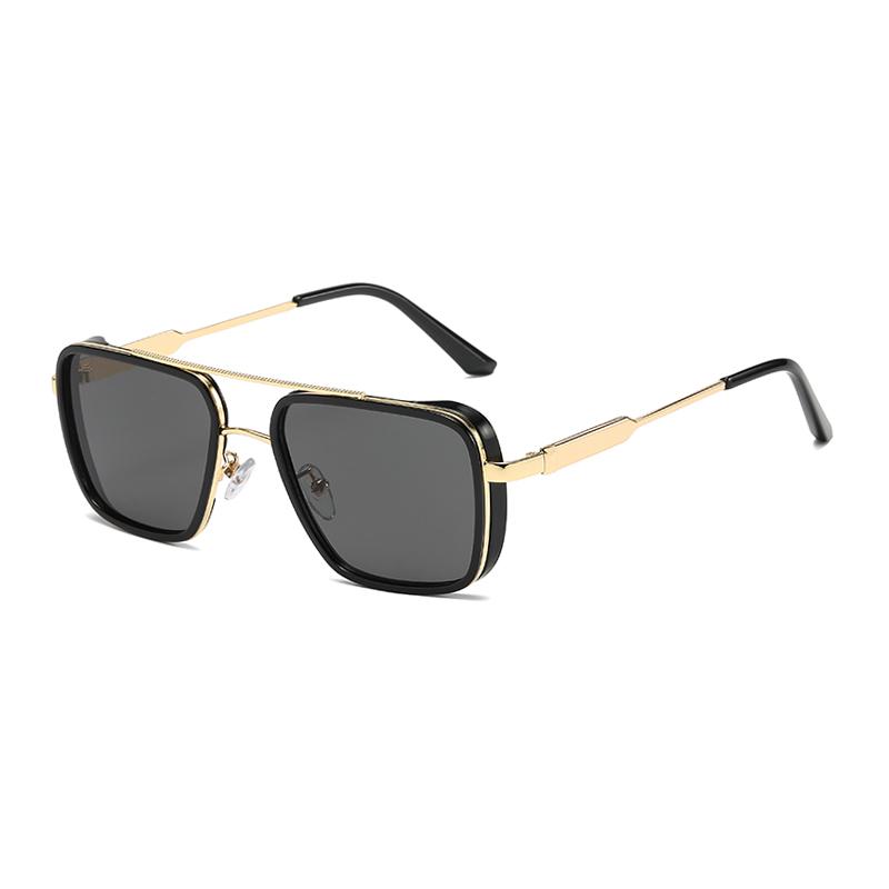 Trendy Metal Square Steampunk Sunglasses Custom Logo Metal Shades Sun Glasses
