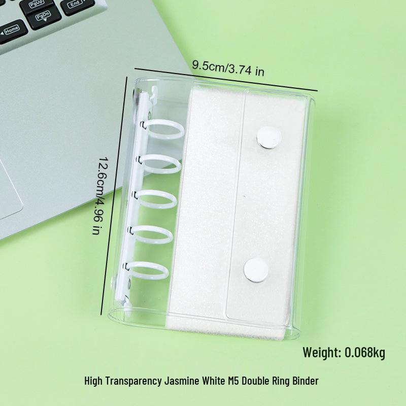 Macaron Color Tri-Fold Loose-Leaf Planner with Double-Buckle & Storage Pocket