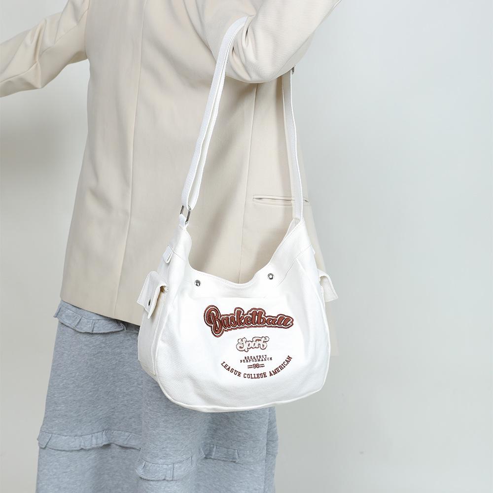 Корейская модная холщовая сумка-мессенджер: Большая вместимость для женщин и мужчин, спортивный стиль