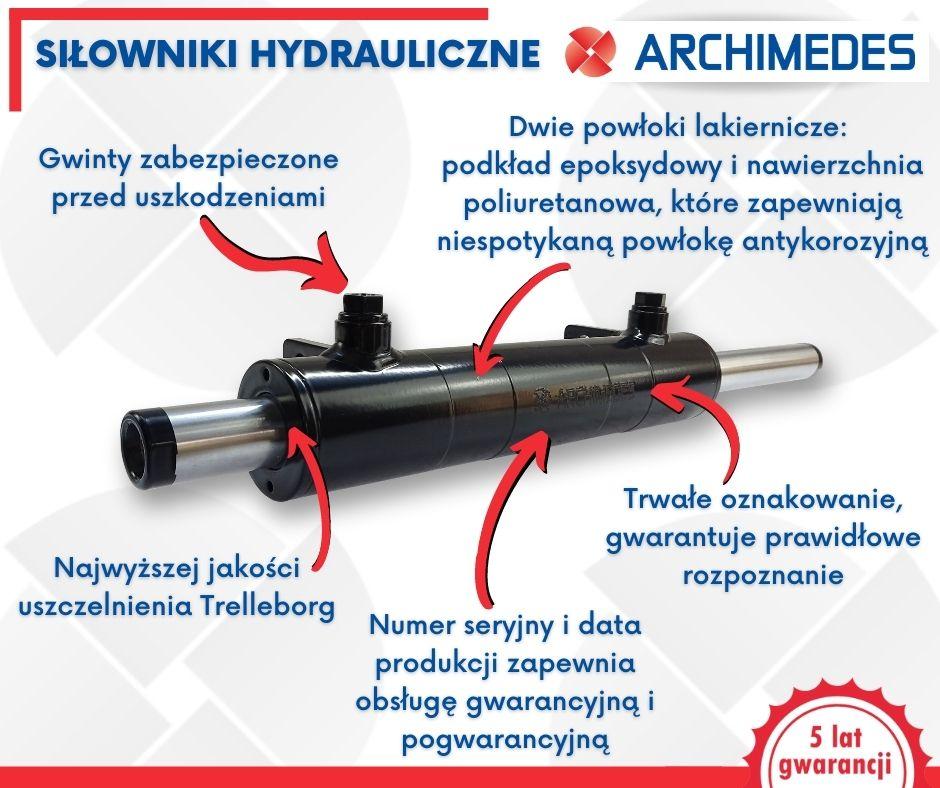 Hydraulic cylinder - double-acting cylinder (90 degrees) stroke 200mm ARCHIMEDES