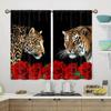 New Modern Style Butterfly Rose 3D Digital Printed Thin Curtain for Boys Girls Room Bedroom Window Curtain 2 Pieces Rod Pocket