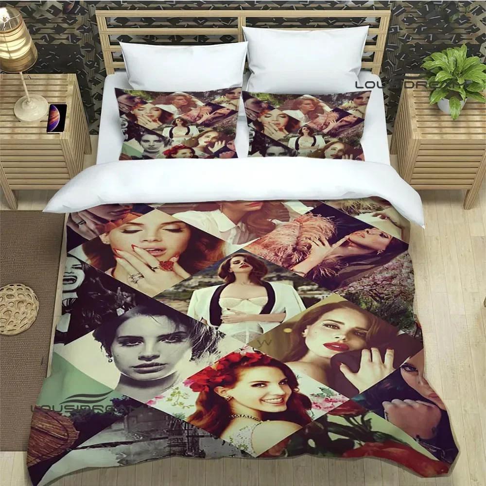 Комплекты постельного белья с принтом Ланы Дель Рей, изысканный комплект постельного белья, пододеяльник, комплект постельного белья, роскошный подарок на день рождения