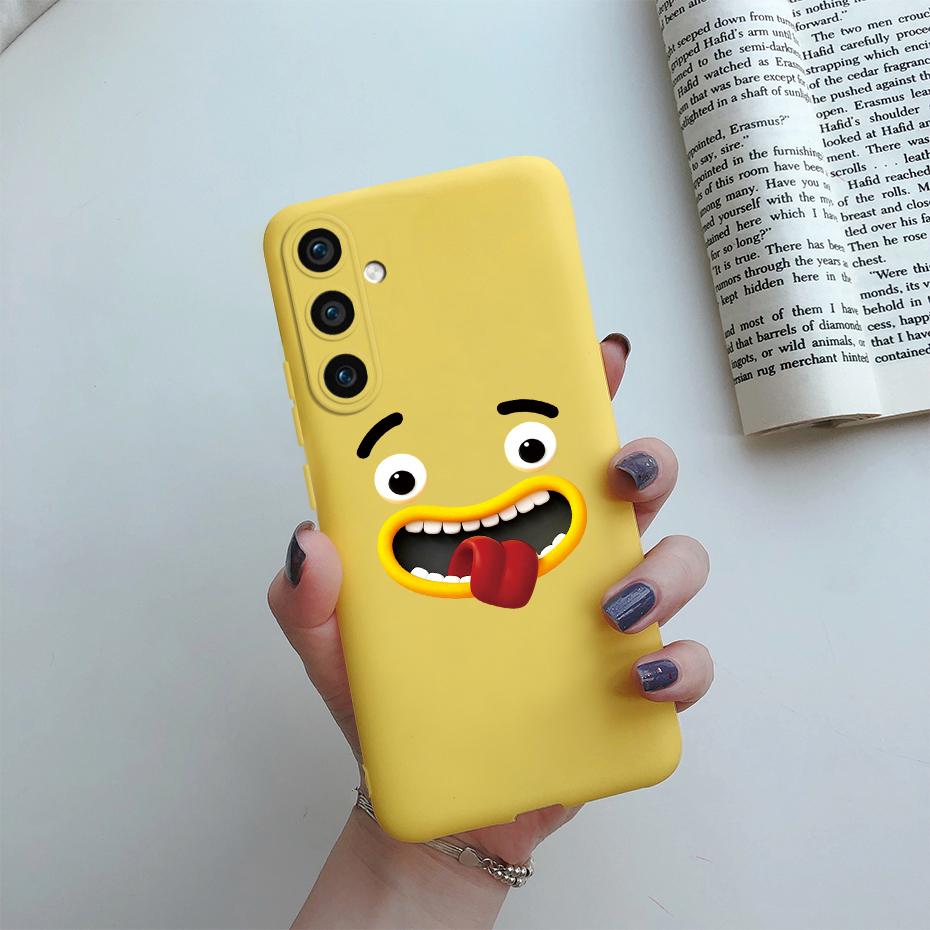 Для Samsung Galaxy S23 FE 5G Матовый чехол для телефона Милый мультяшный кот Мягкая силиконовая задняя крышка Для Samsung S23 FE S23FE S 23 FE 5G Чехол
