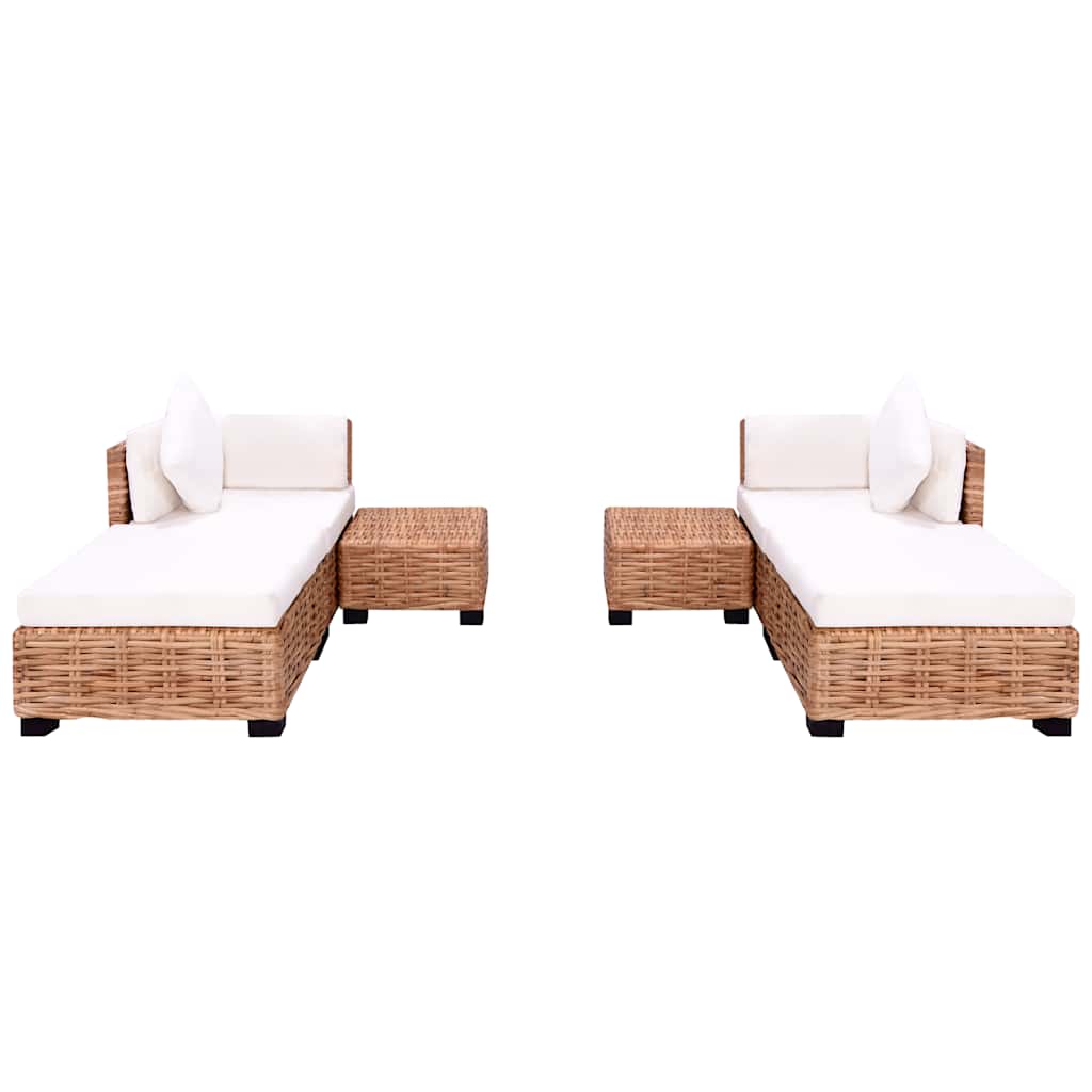 Vidaxl Zestaw Wypoczynkowy, 16 Elementów, Naturalny Rattan