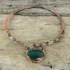 Vasonite Necklace Electroformed Copper Gemstone Necklace Adjustable Necklace Green Tourmaline Rough Necklace Handmade Jewelry Wedding Gifts