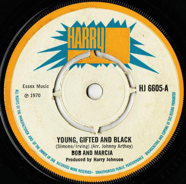 7-дюймовая пластинка BOB MARCIA THE JAY BOYS Young Gifted And Black HJ6605 Harry J Records 1970 UK Регги Ска Даб Б/у