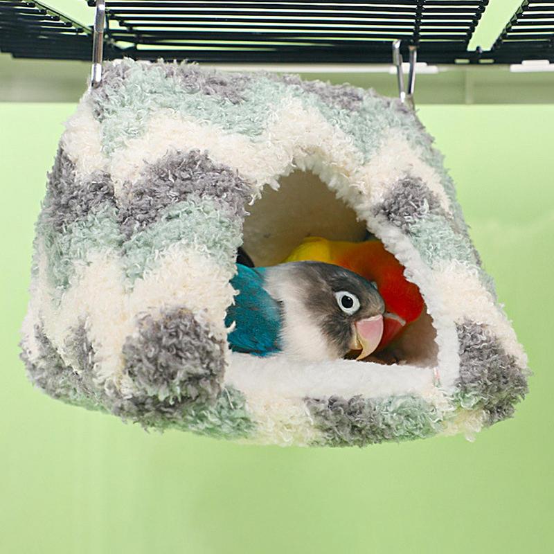 Parrot Nest House Cotton Bird Tent Cabin Winter Warm Bird Tent Cabin Stuffed Bird Snuggle Nest Thickened For Parrot Parakeet