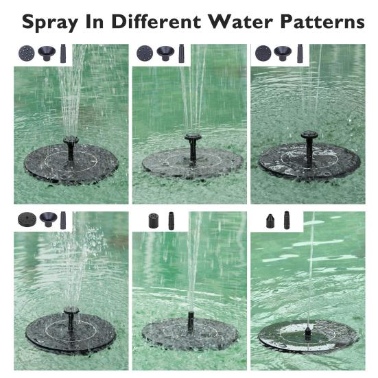 Садовый солнечный фонтан со светом, водонепроницаемый, с автоматическим включением/выключением, простая установка, высокоэффективная птичья ванна, солнечный водяной насос, фонтан