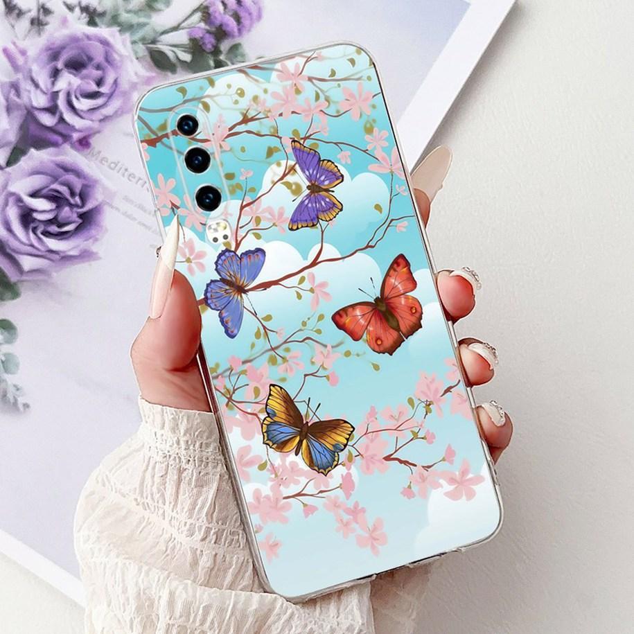 Case For Huawei P30 P 30 Pro Cover Popular Marble Butterfly Soft Slim Silicone Protective Shell For HuaweiP30 P30Pro Phone Cover