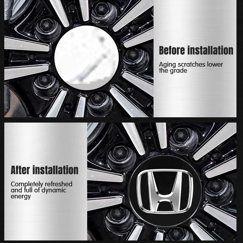58/69mm Car Hub Cover Rim Center Caps Accessories For Honda Civic Fit Jazz Accord Pilot CRV Odyssey Passport City Shuttle HRV