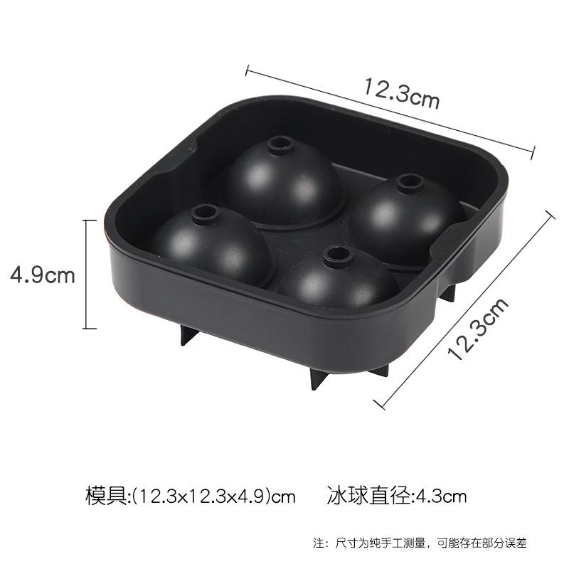 1pc Cocktail Whiskey Ice Ball Maker Tray 4 Large Silicone Ice Molds DIY Round Mould Kitchen Bar Accessories Supplies
