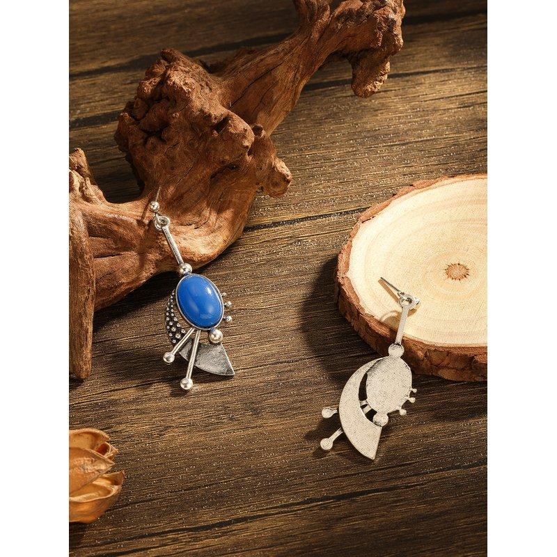 Винтажные богемные длинные серьги-подвески с сапфирами для женских отпускных украшений