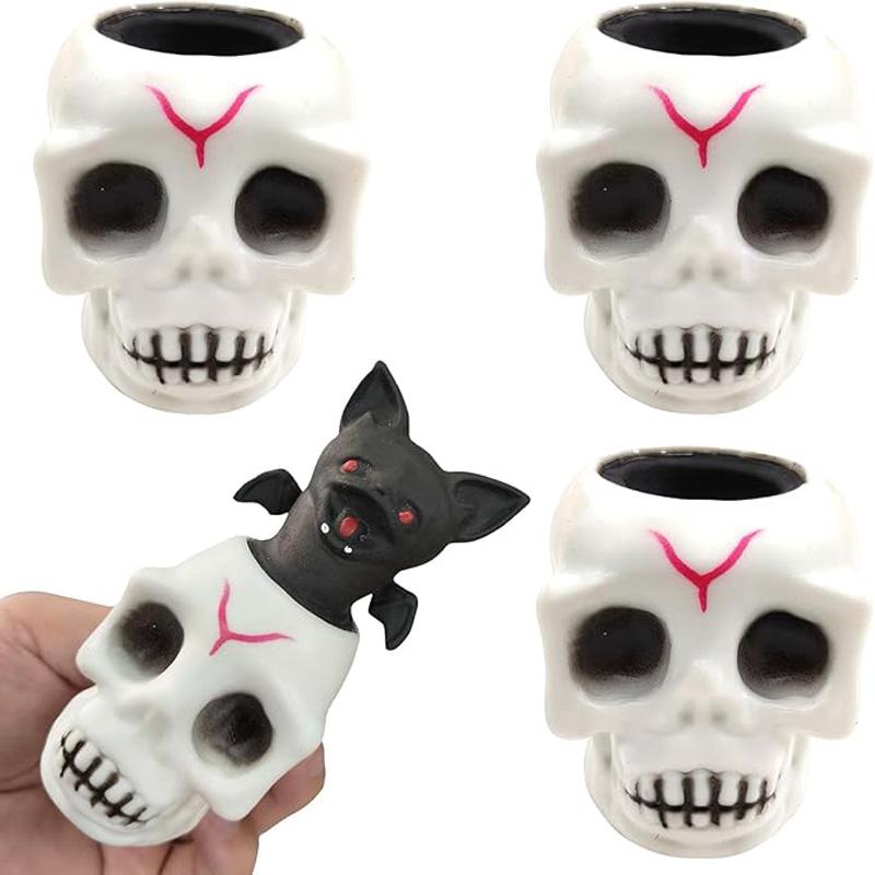 Halloween Squeeze Toys Pumpkin Skeleton Squishy Toys for Kids Stress Relief Sensory Toys Ghost in Cup Fidget Toys Ball