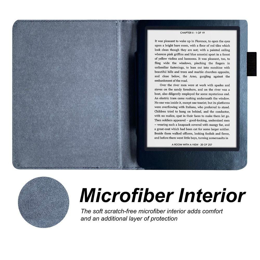 6 Inch E-Reader Case Leather Shell Premium Folio Cover for Kobo Glo