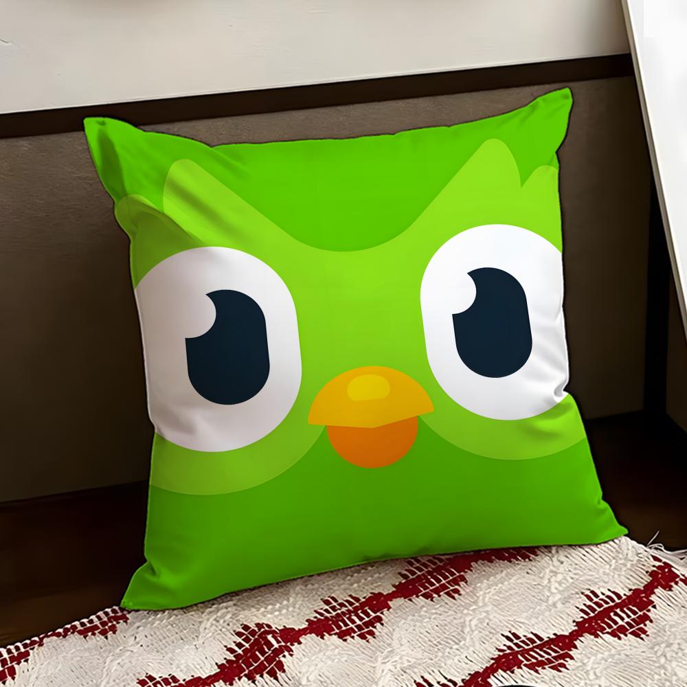 APP DDuolingo Наволочка Двусторонняя Мягкая Прочная Подушка Чехол для Дома Автомобиля Многоцелевое Использование для Повседневного Комфорта