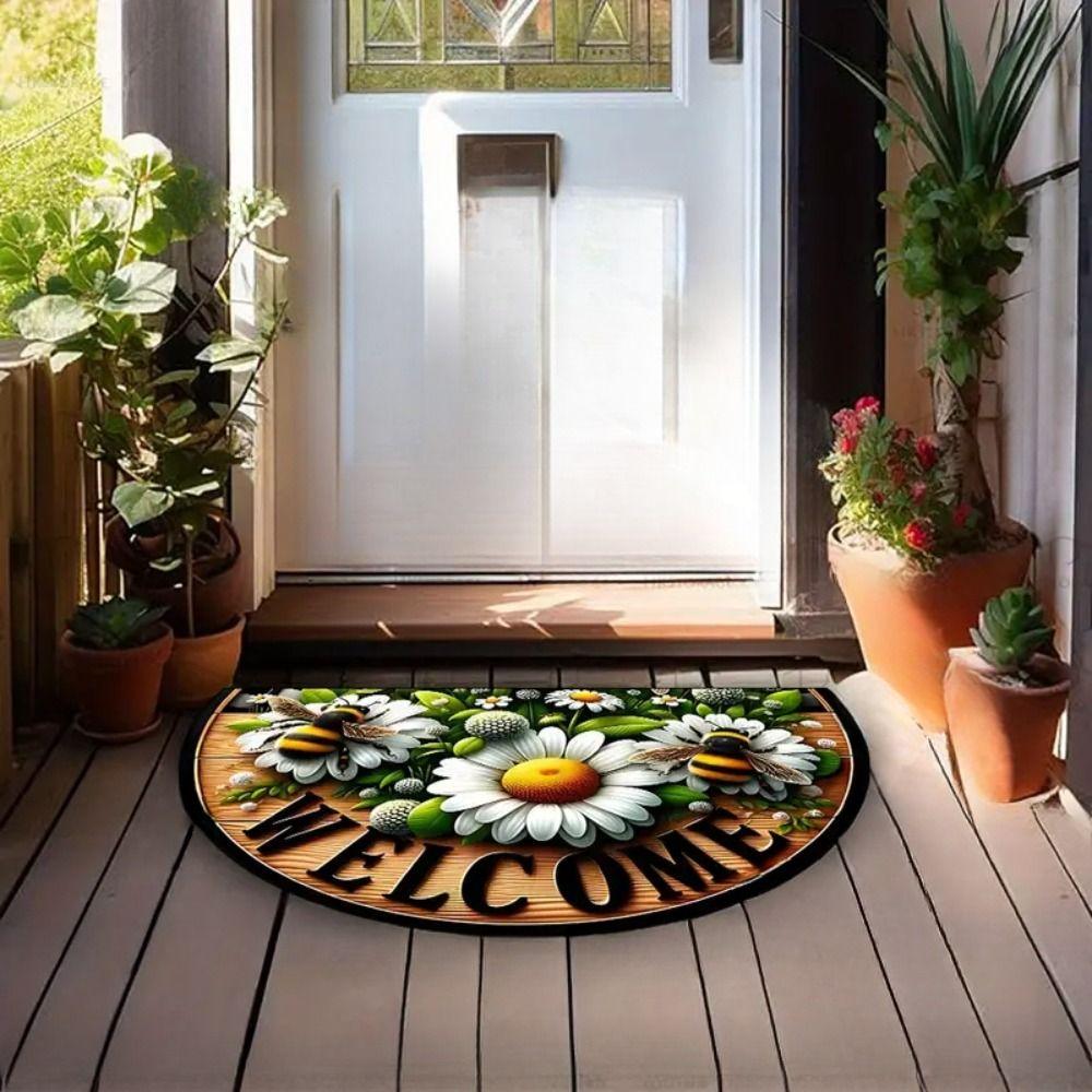 Flower Floral Welcome Rugs Non Slip Door Mat High Quality Entrance Mat Indoor Outdoor