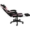 Chaise de Bureau Gaming - KONIX - Hello Kitty - Inclinaison siège 150° - Revêtement Tissu - Coussin - Repose-pieds - Noir et rose