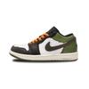 Air Jordan 1 Низкие кроссовки для баскетбола, устойчивые к скольжению и истиранию, винтажные, унисекс, черные, белые, зеленые 553558-092(Команда188-)