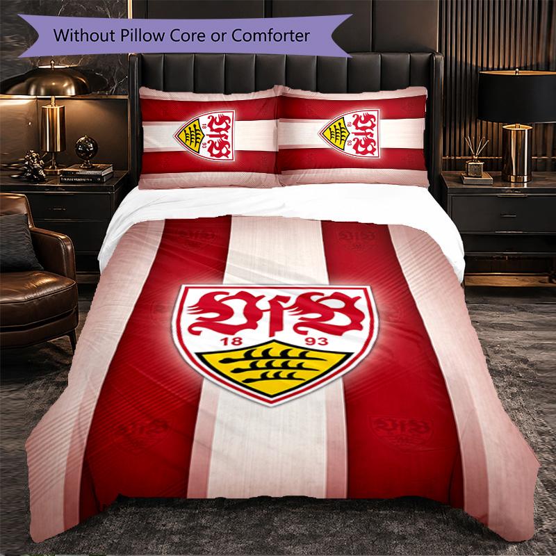 VfB Stuttgart Themed Bedding 3Pcs Duvet Cover Set Decorative Bed Linen For Teen Room Home Decoration