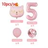 10 Pcs/set Girls Birthday Number Ballons Cartoon Aluminum Film Balloons New Jumbo Number Balloon