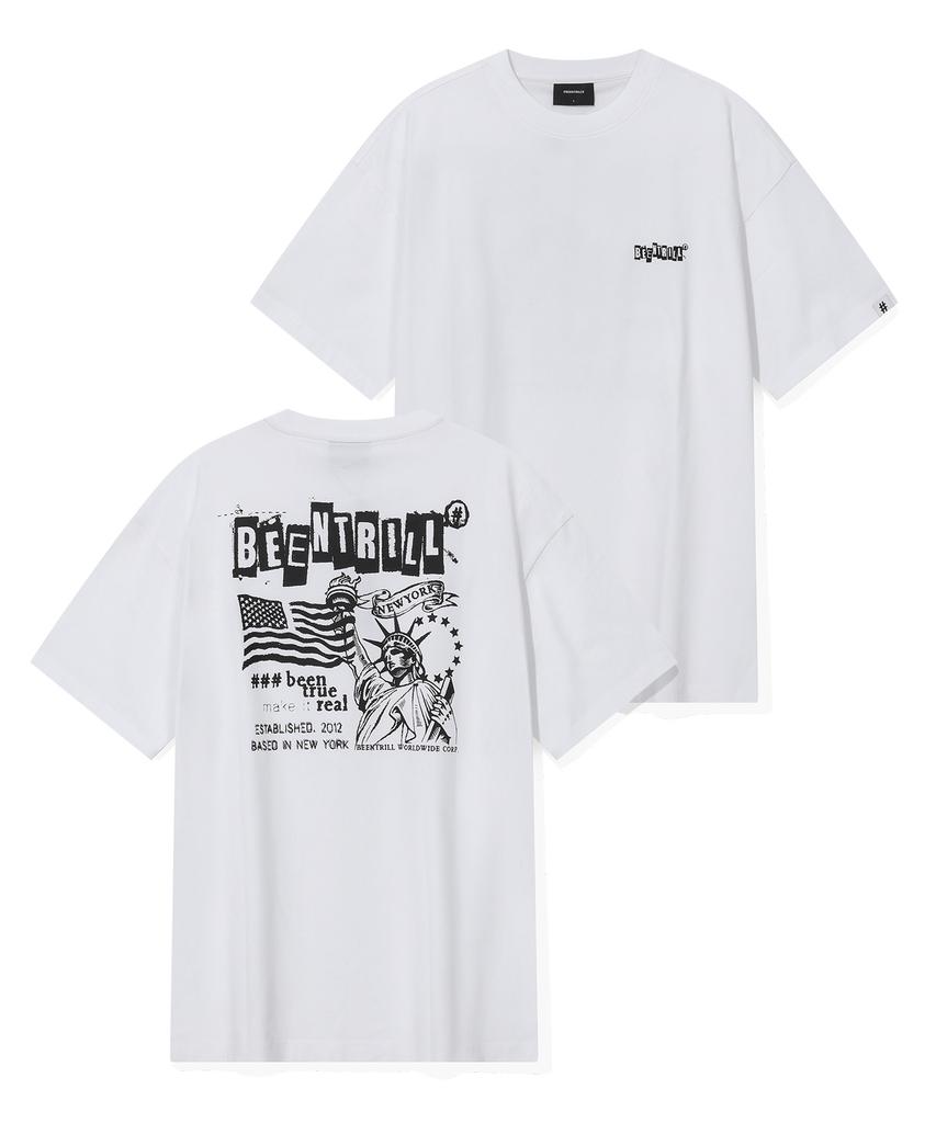 Футболка BEENTRILL Символ Свободы (Белый с оттенком)