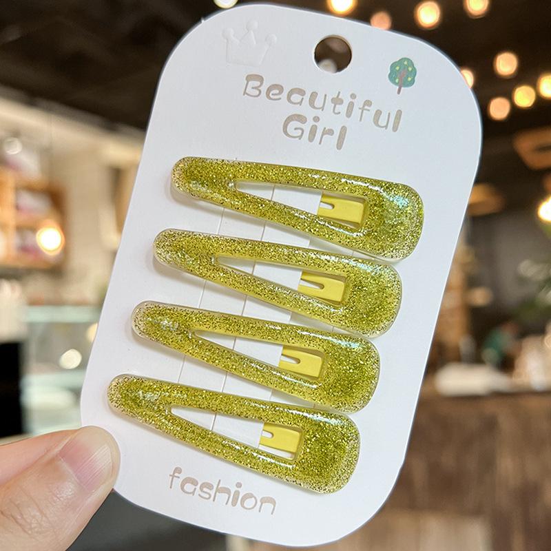 4 шт./компл. модные заколки для волос в виде желе для детей, блестящие однотонные детские заколки BB, корейские заколки для волос, милые аксессуары для волос