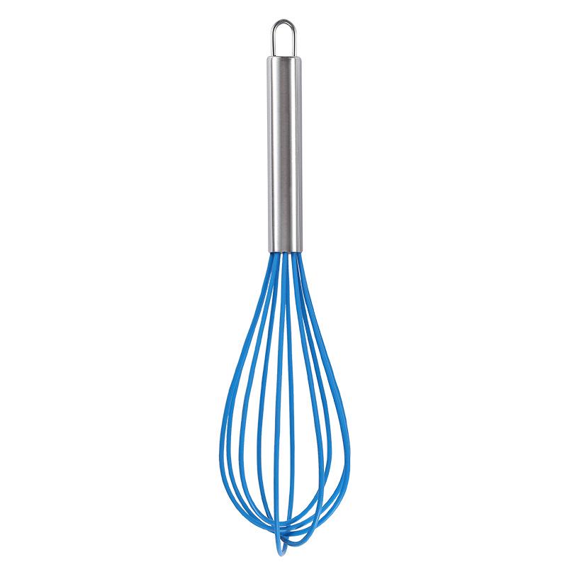 Silicone Handle Stainless Steel Egg Beater & Whisk Baking Tool