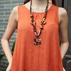 Women Retro Vintage Bohemia Bib Tibetan Pendant Long Chain Sweater Necklace
