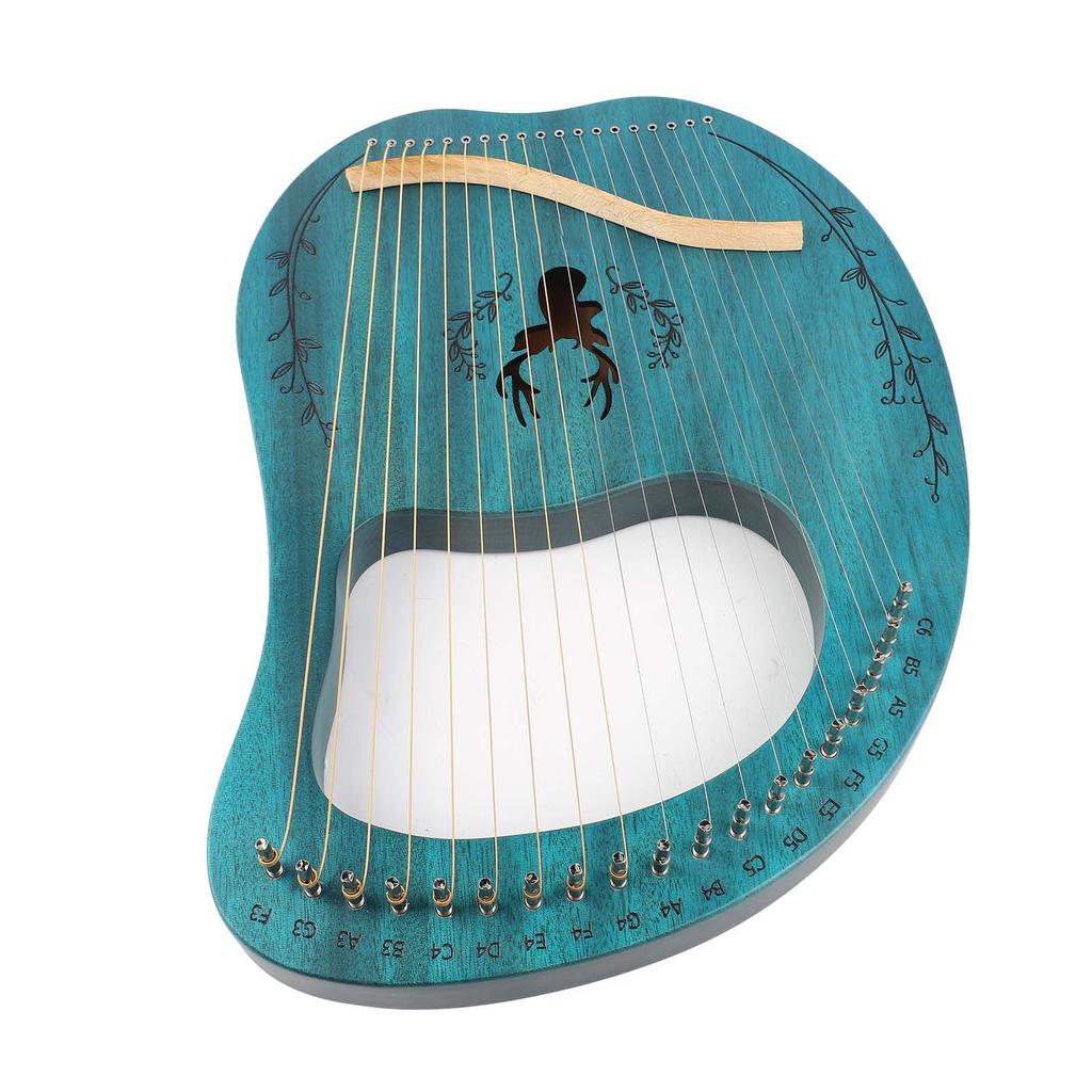 19-струнная лира-арфа Портативная деревянная резонаторная коробка Струнный инструмент с ключом для настройки и медиаторами для начинающих