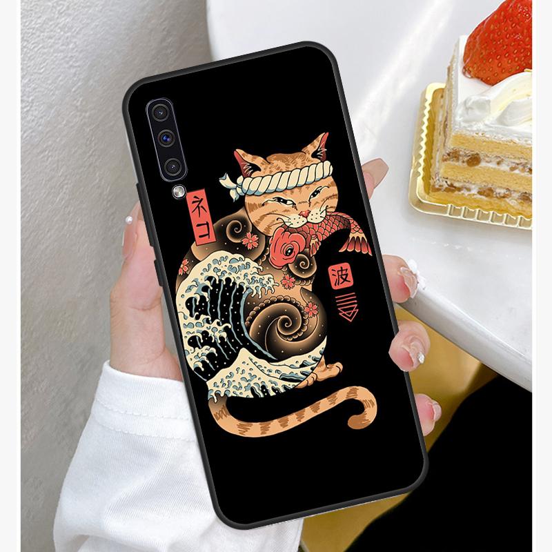Чехол для телефона в японском стиле Ukiyo-e Cat Art для Samsung Galaxy A50 A70 A02S A20S A21S A52S A12 A32 A52 A72 A51 A71