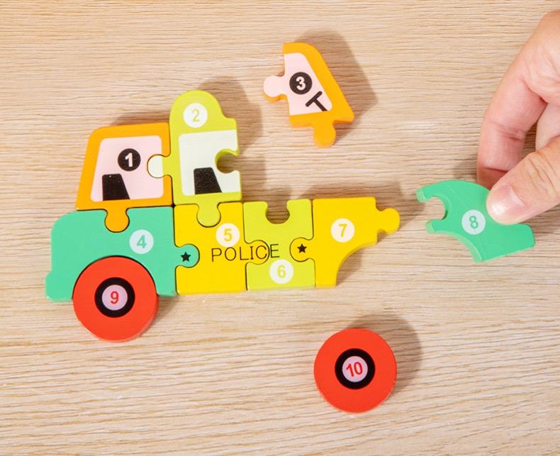 Wooden 3D Buckle Puzzle Cartoon Pattern Early Education Cognition Kid's Intellectual Development Toys Classical Wooden Puzzle