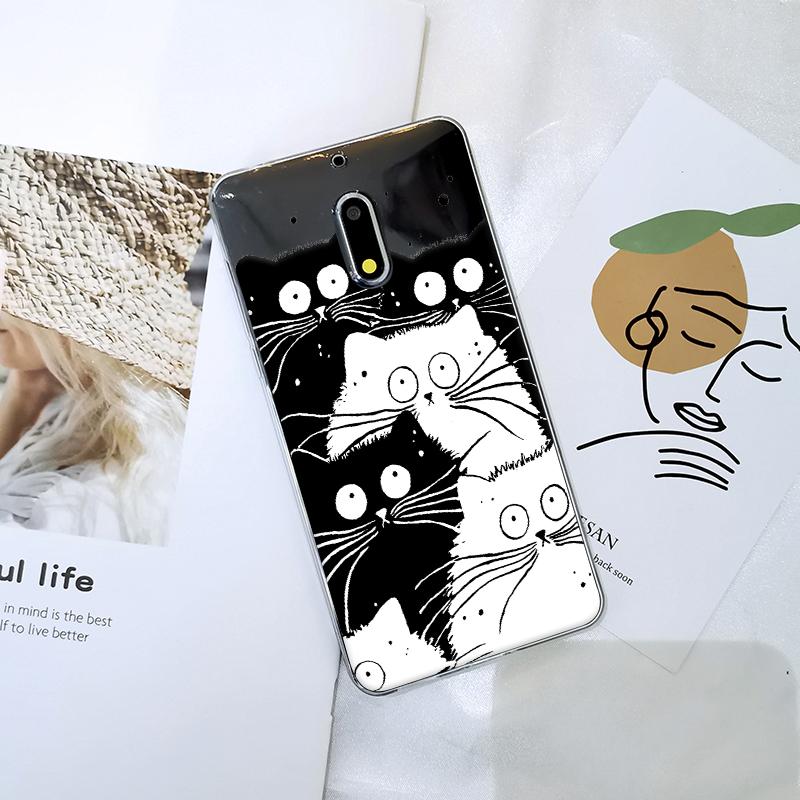 Чехол для телефона Kawaii Cat для Nokia 1 Plus 2 3 5 6 8 9, мягкая силиконовая задняя крышка для Nokia2 Nokia3 Nokia5 Nokia6 Nokia 7 Plus X6 X71