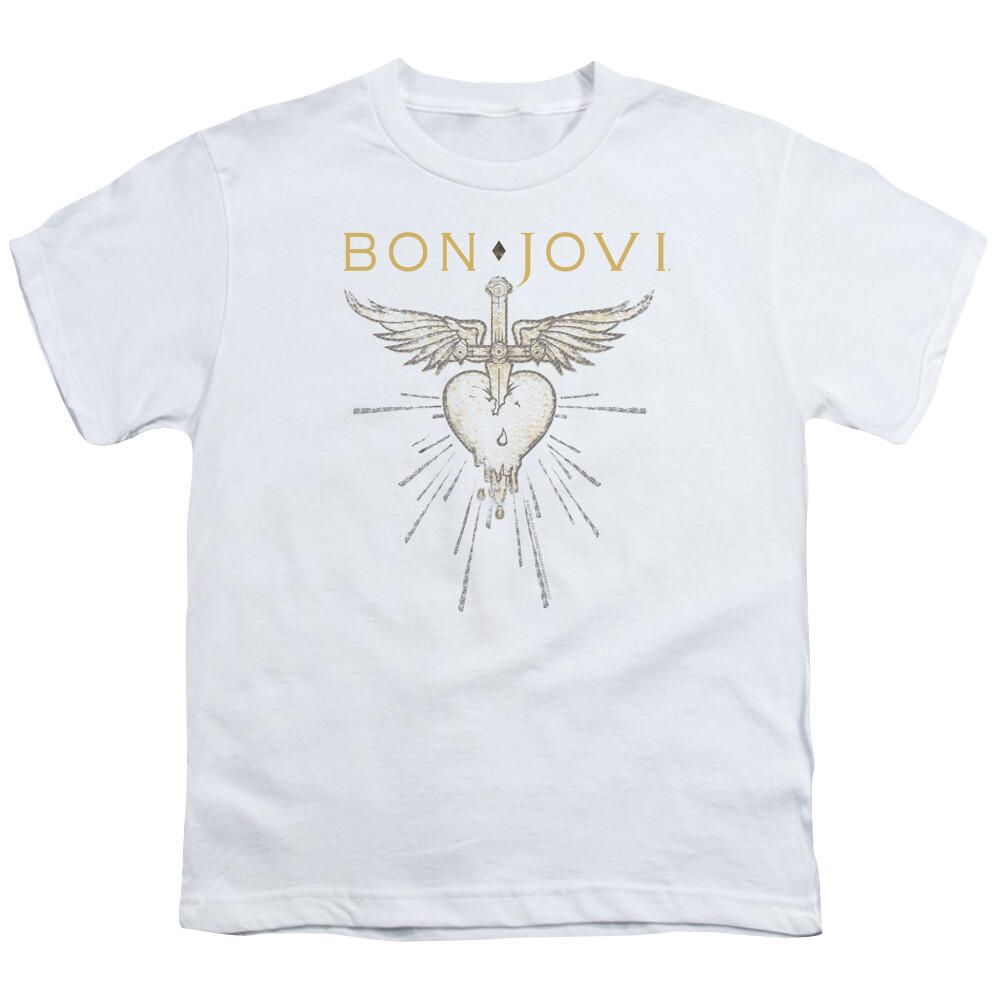26 Bon Jovi Greatest Hits Kids Youth T Shirt Licensed Music Rock Tee White Unisex T-Shirt