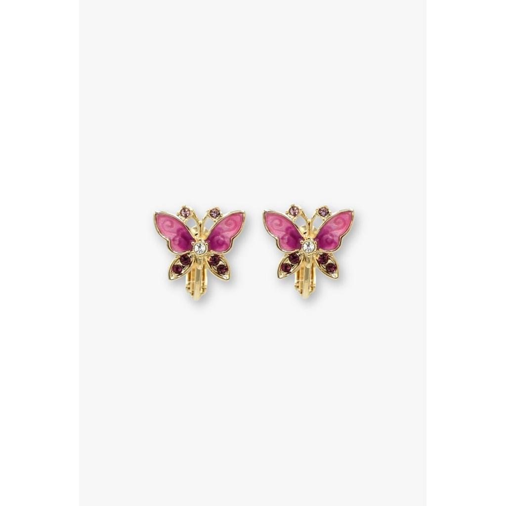 ANNA SUI Серьги-клипсы с мотивом смородины, 2-сторонние, с бабочкой, жемчугом, стеклом, позолоченные SAME1543 XR