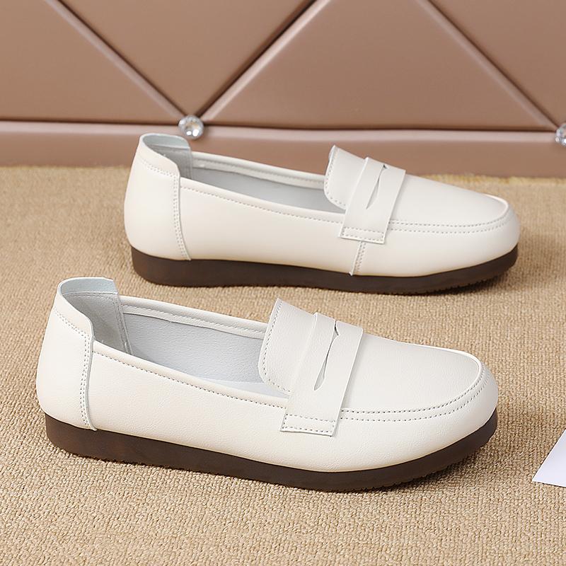 Women's Flats Loafers Driving Shoes Moccasins White Flats Casual Soft Summer Hollow Walking Shoes for Mother