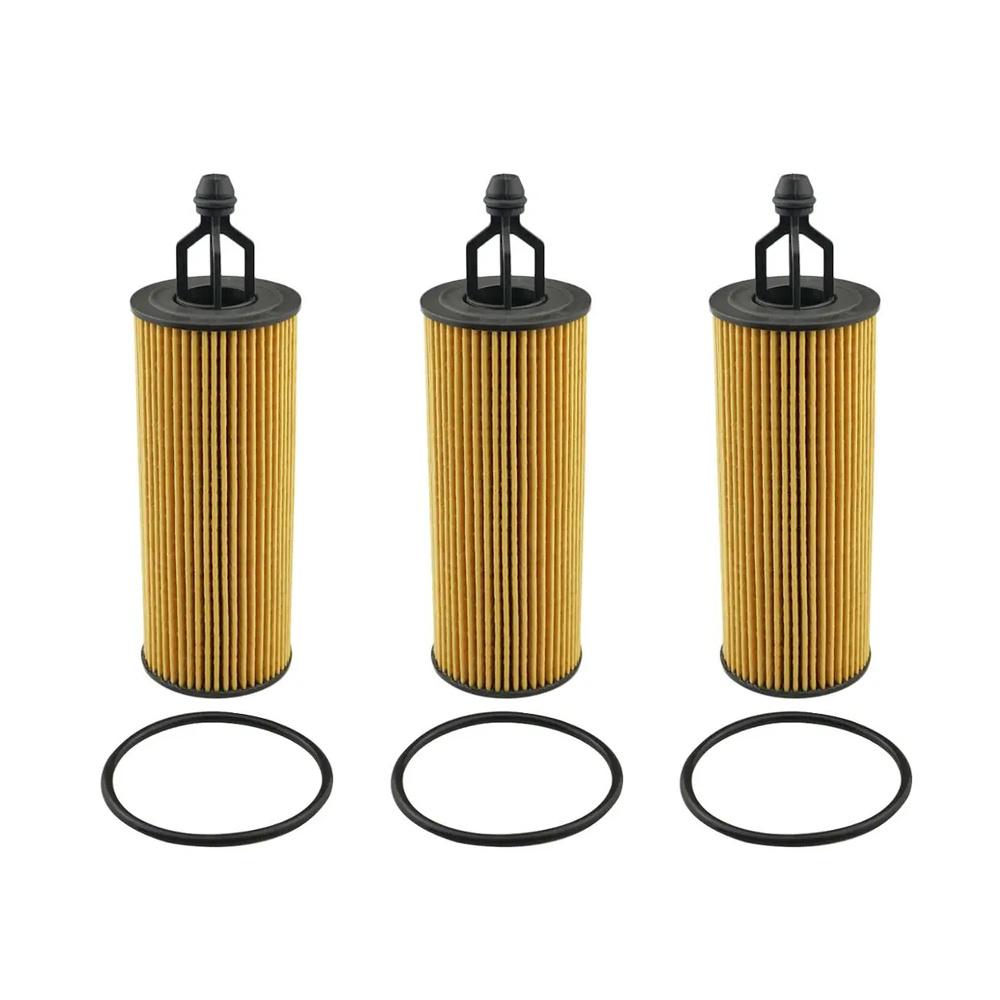 3Pcs Oil Filter W/ O-Ring For 14-22 Chrysler Dodge Jeep Ram 3.2L 3.6L 68191349AC