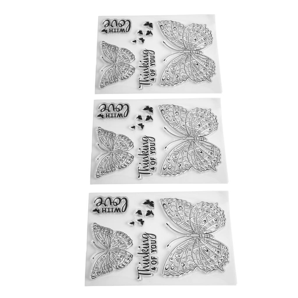 3 шт. Прозрачный штамп Фигурный Тисненый Скрапбукинг Изготовление открыток Прозрачный штамп Декорат