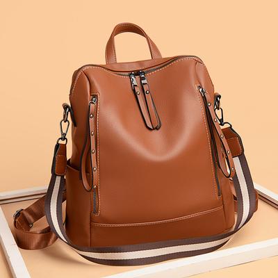 Большой рюкзак из искусственной кожи для женщин Solid Packs Bags Новая мода для женщин