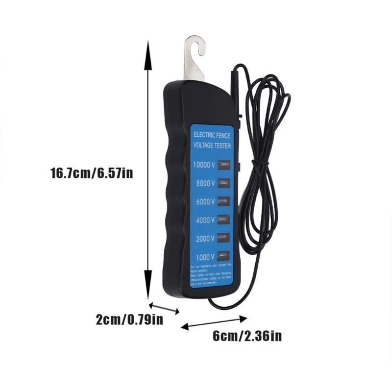 10000В Цифровой Электроизгородь Электрический Тестер Водонепроницаемый Легко носить Инструмент Легко носить для Фермерских Систем Ограждения Скота